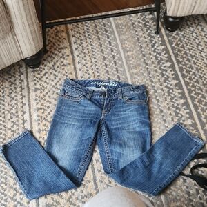 Aeropostale Women's Classic Blue Straight Leg Jeans